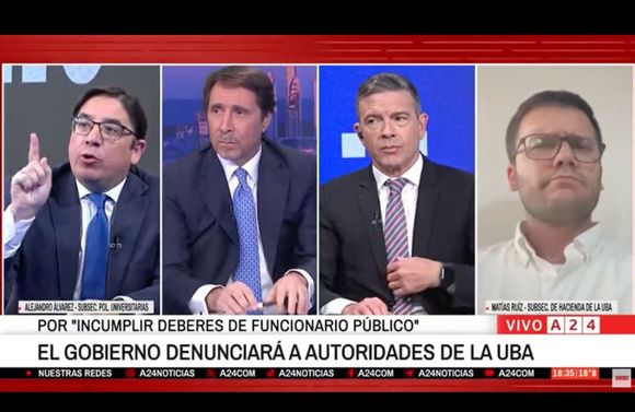 "¿Me estás amenazando al aire?": la intimidante advertencia en vivo de un funcionario de Milei a un directivo de la UBA