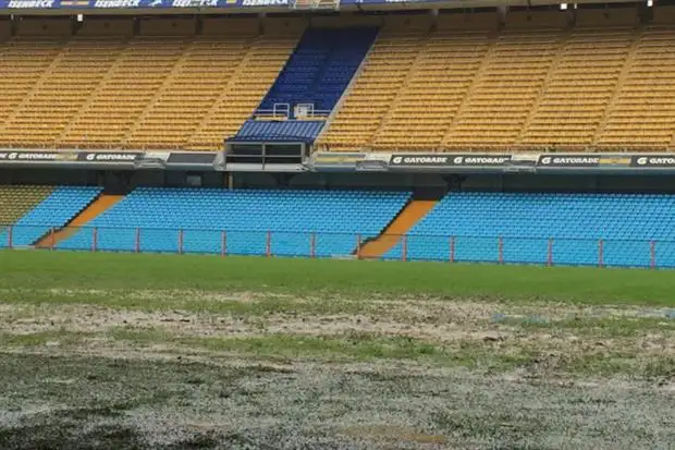 Así está hoy el campo de juego de la Bombonera