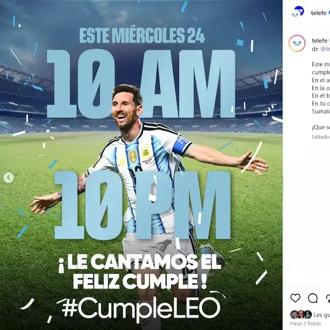 La campaña de Telefe por el cumpleaños de Lionel Messi se viralizó en redes sociales con dos horarios fijados: las 10 de la mañana y las 10 de la noche