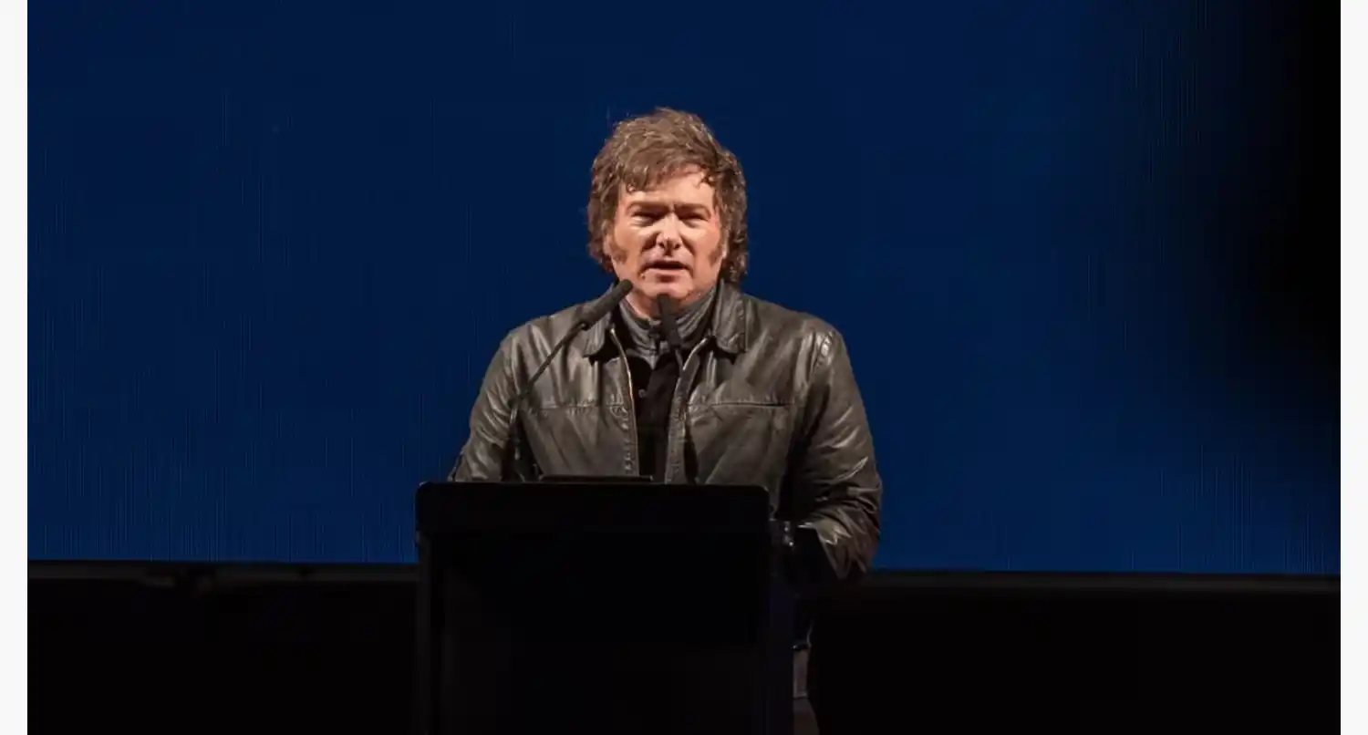 Javier Milei encabezó el sábado un acto en Parque Lezama. (Foto: TN/Agustina Ribó)