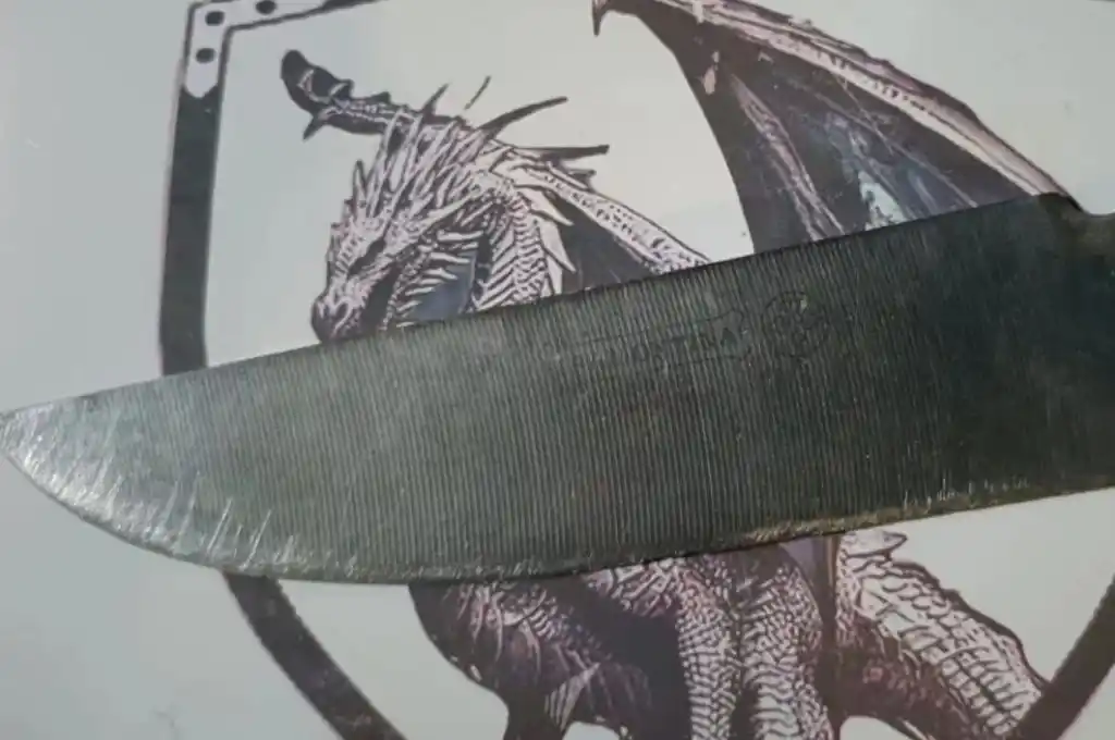 Se le encontró entre sus prendas una cuchilla de 20 centímetros de largo.