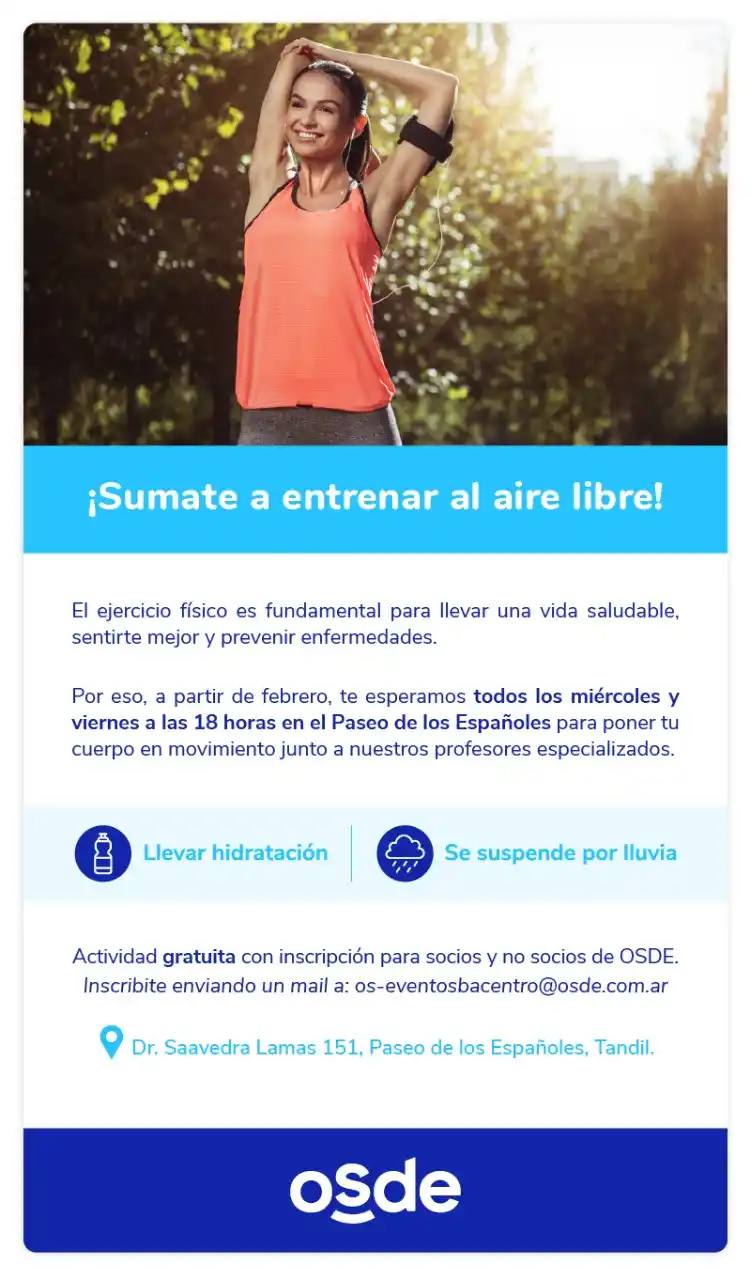 Invitan a entrenamiento al aire libre