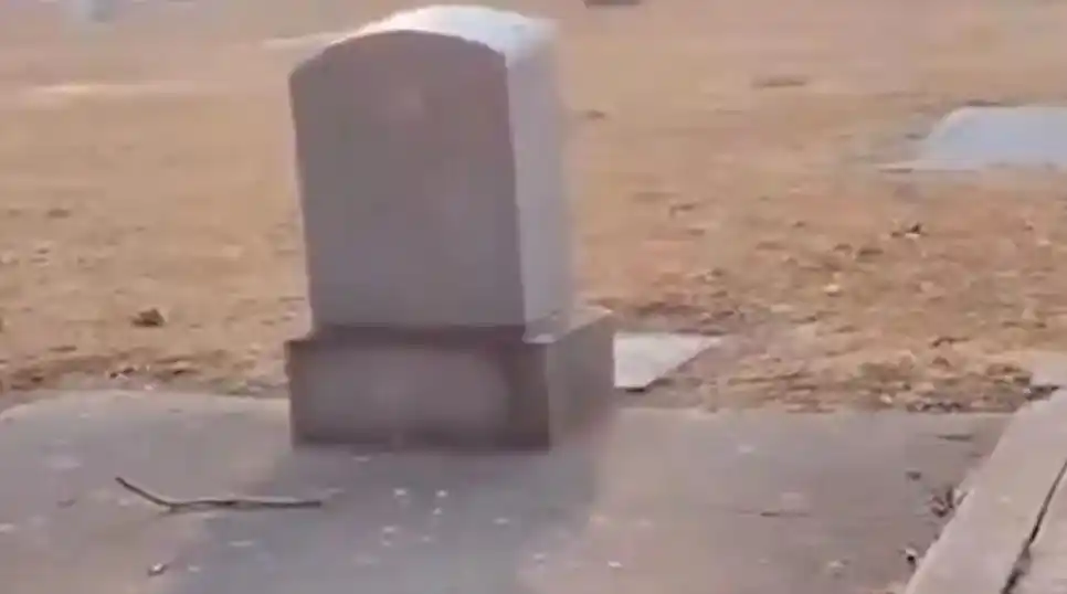 Caminaba por el cementerio y encontró algo macabro saliendo de una tumba