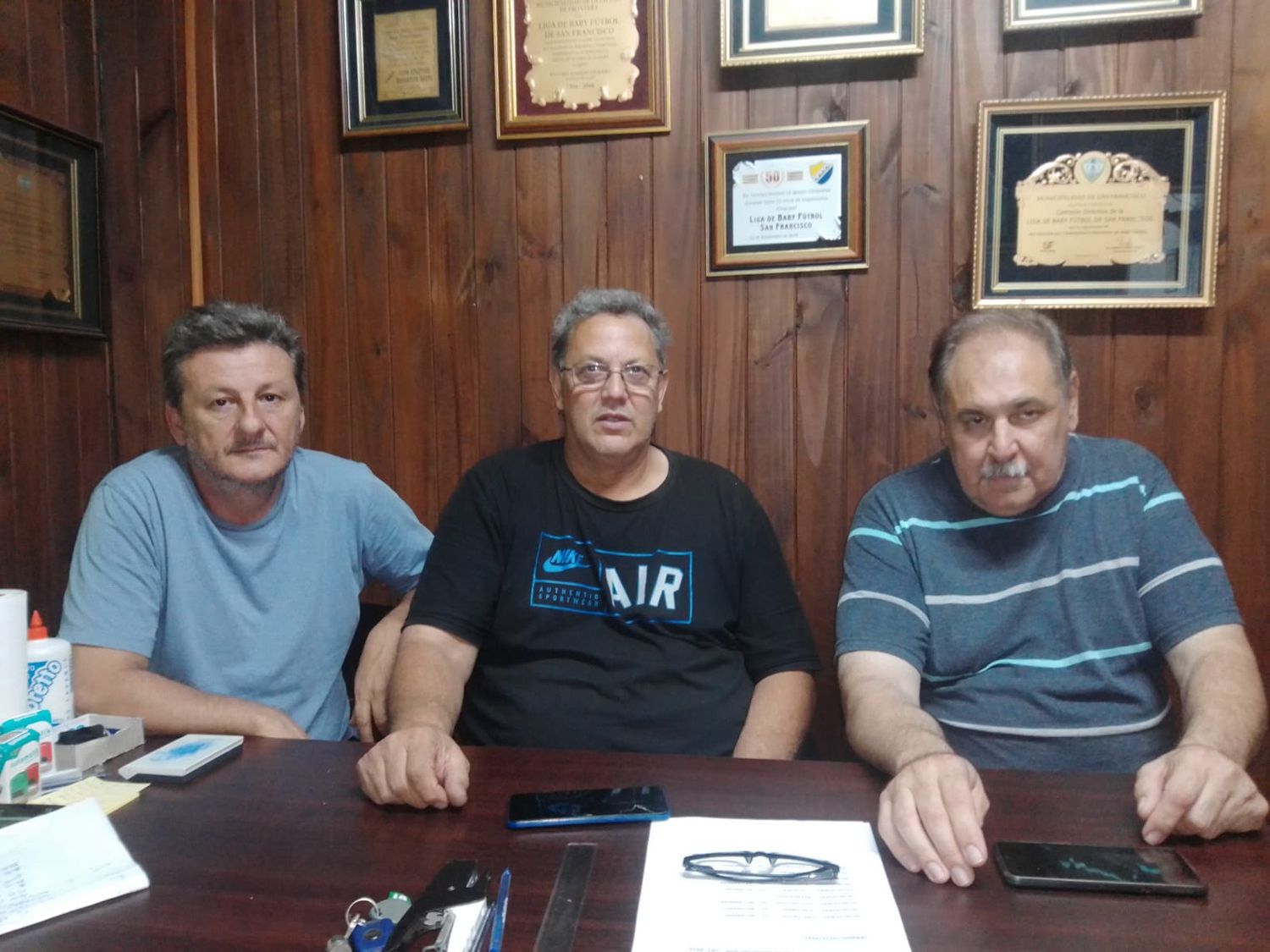 Los dirigentes Roque Muratore, Omar González y Néstor Di Giovanni
