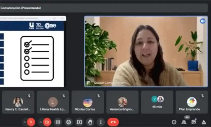 Fernanda Ipata en una de las capacitaciones de Pilar Emprende.