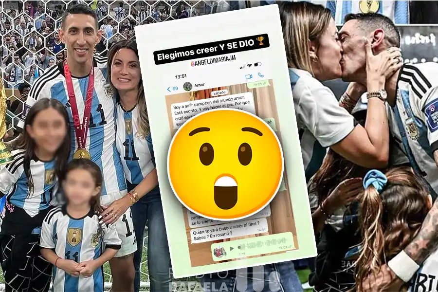 La esposa de Di María publicó un increíble chat con su marido horas antes de la final: “Voy a hacer un gol y voy a salir campeón”