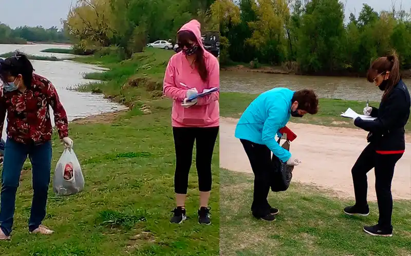 Santa Lucía Ecológica participó del Censo de basura costera provincial y relevó la zona del Agenor Almada