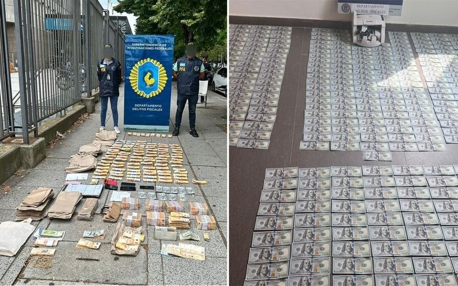 Se incautaron 46.200 dólares y 20 millones de pesos argentinos (FOTO: El Día).
