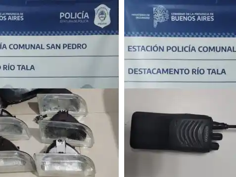 Opticas de vehículos, un handy, bocinas de camión y marihuana en los allanamientos ejecutados en La Tosquera.