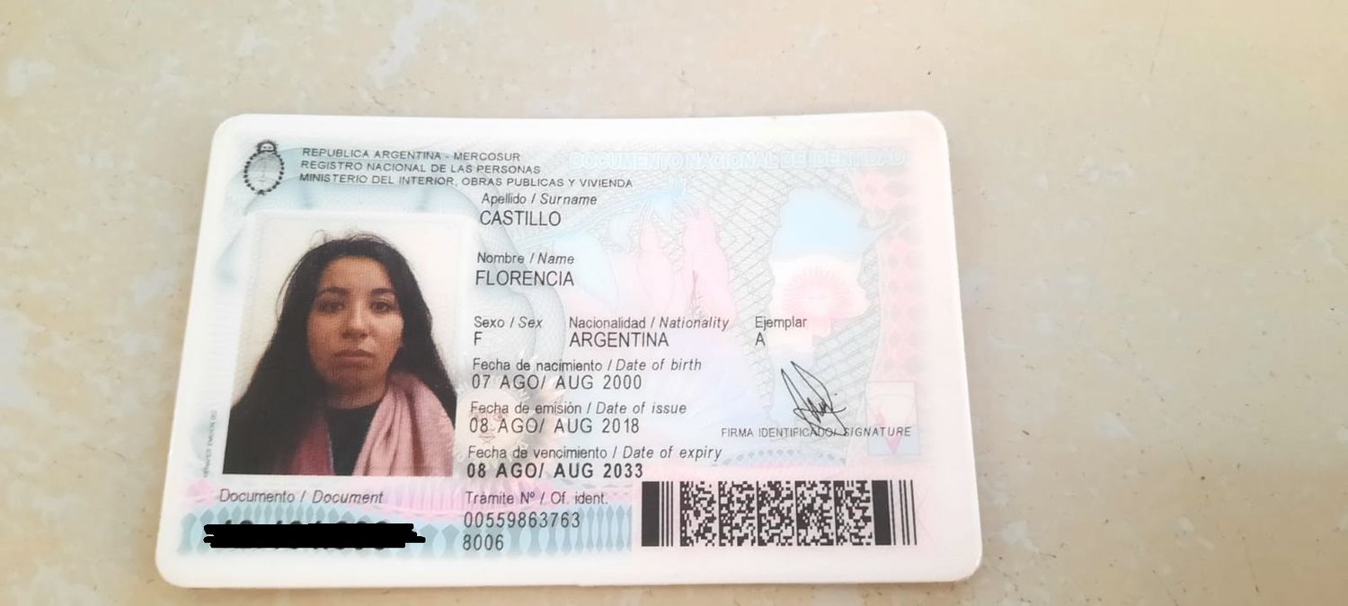 Encontraron el documento de Florencia Castillo