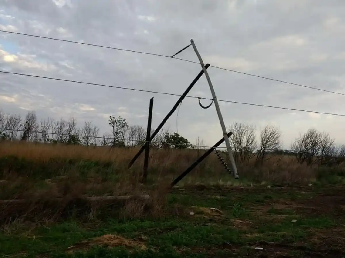 Una región de San Justo, sin luz tras la tormenta 