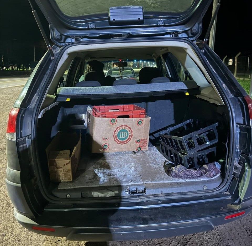 El vehículo en el que transportaban la mercadería.