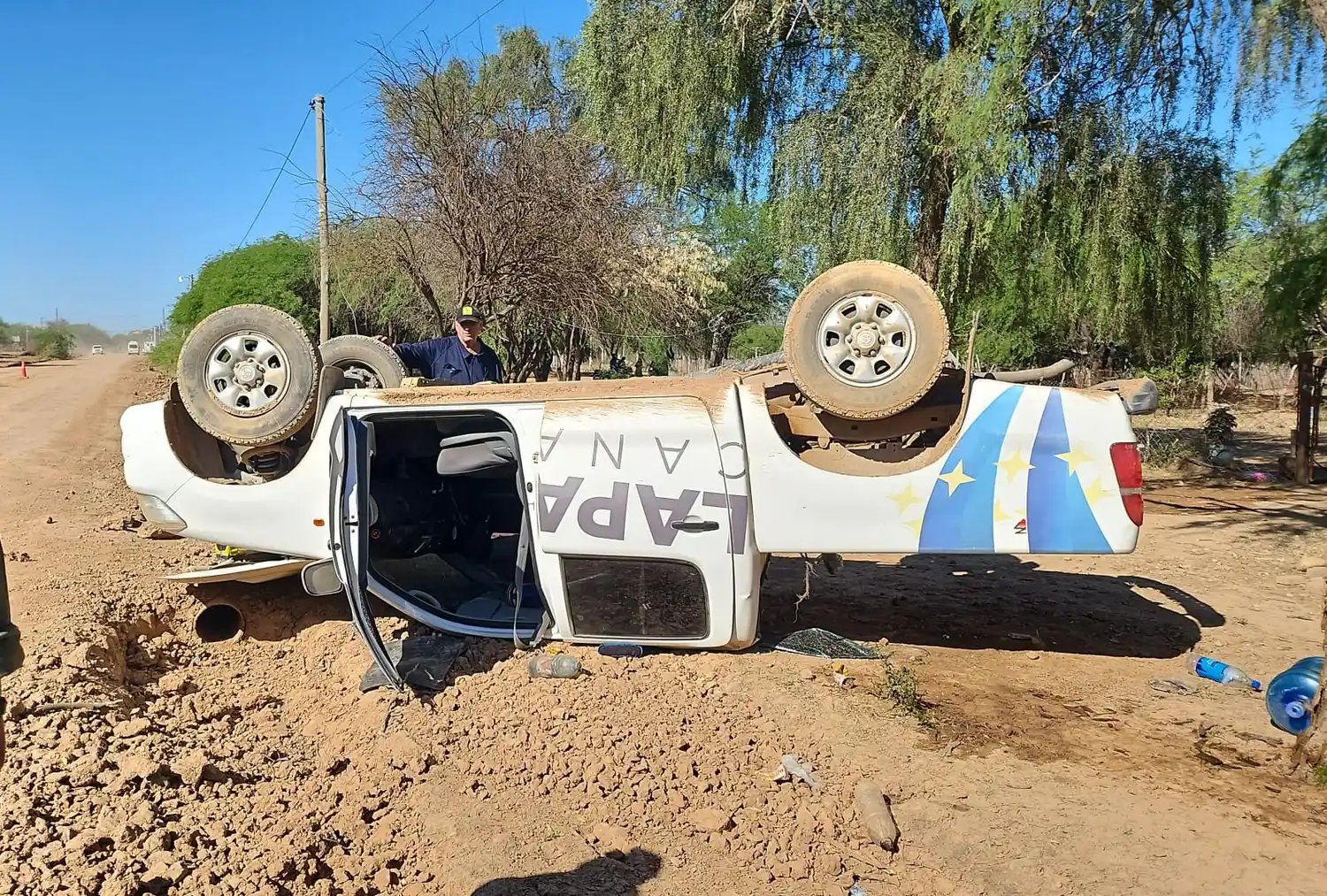 Volcó una camioneta en El Potrillo