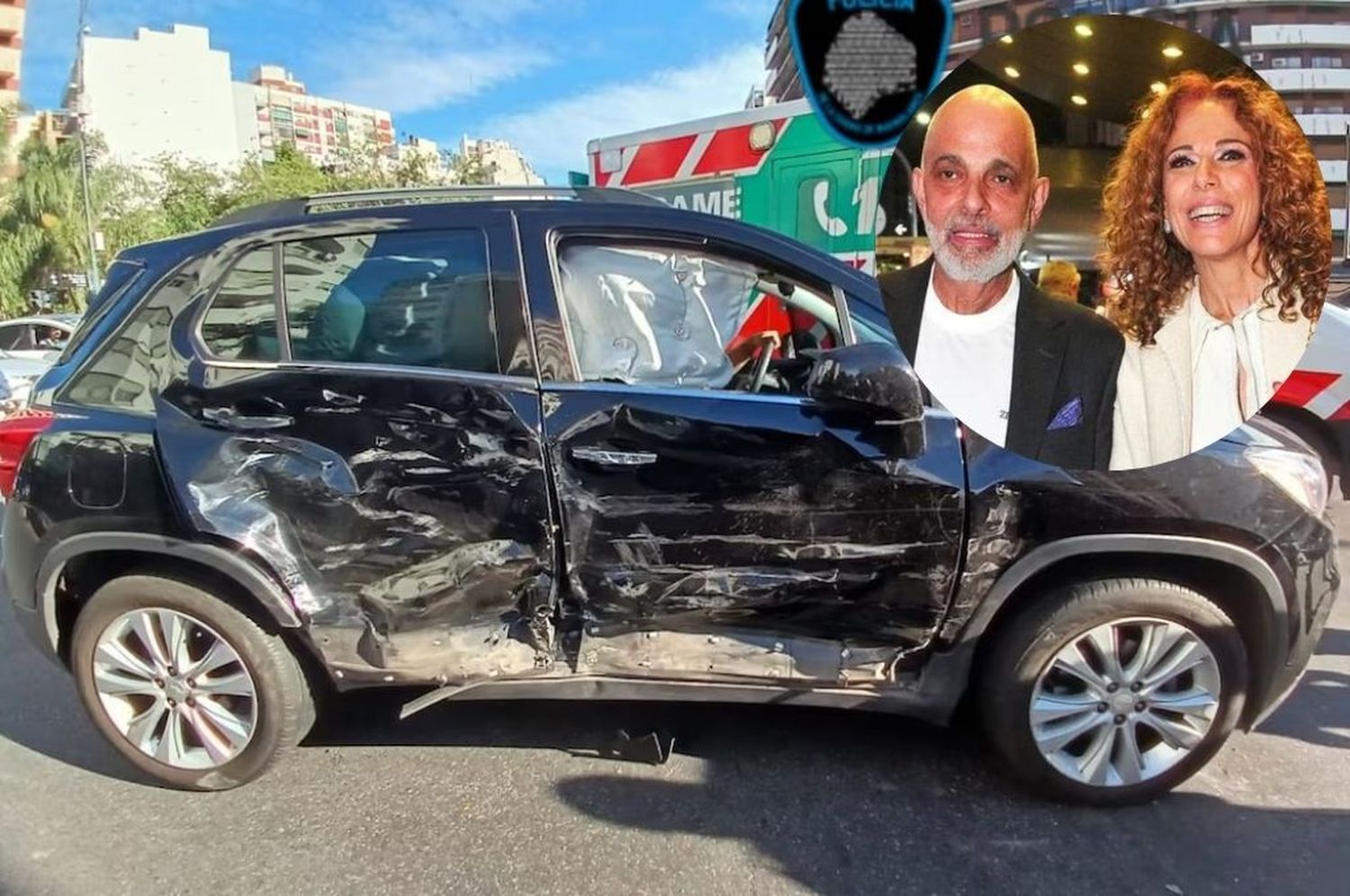 Así quedó el auto de Luis De Stefano.