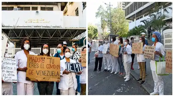 «MADURO ERES EL COVID-19 PARA VENEZUELA»: trabajadores del JM de los Ríos reclaman sus derechos