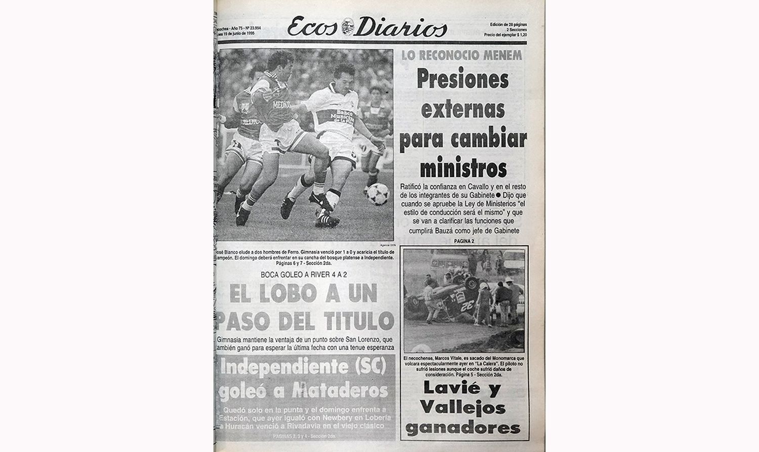 Lunes 19 de junio de 1995