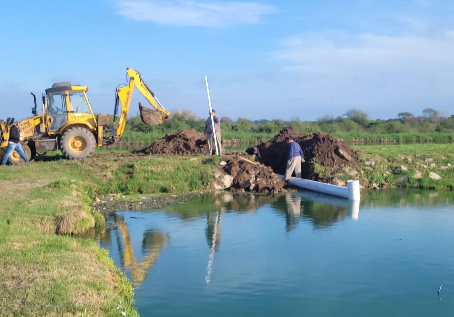 Sunchales avanza con la reparación de taludes y el recambio de tuberías en la Planta de Efluentes Cloacales