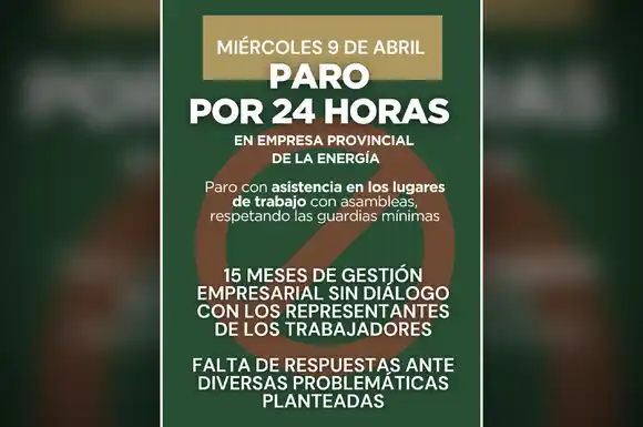 Anunciaron un paro de 24 horas en la EPE por falta de diálogo y reclamo salarial