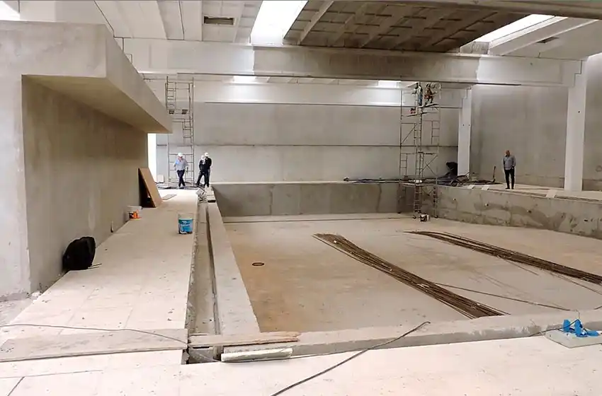 Tandil: avances en la obra del complejo de Piletas cubiertas en escuelas