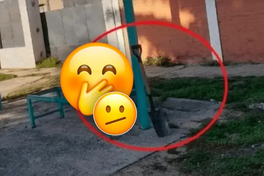 Insólito: una pala estuvo dos días en una parada de "bondis", nadie se la robó y la foto se hizo viral