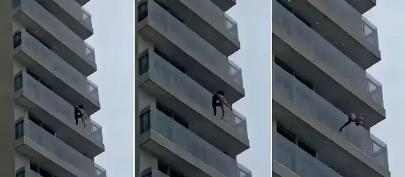 Una mujer quedó colgando de un séptimo piso en Mar del Plata: Qué pasó