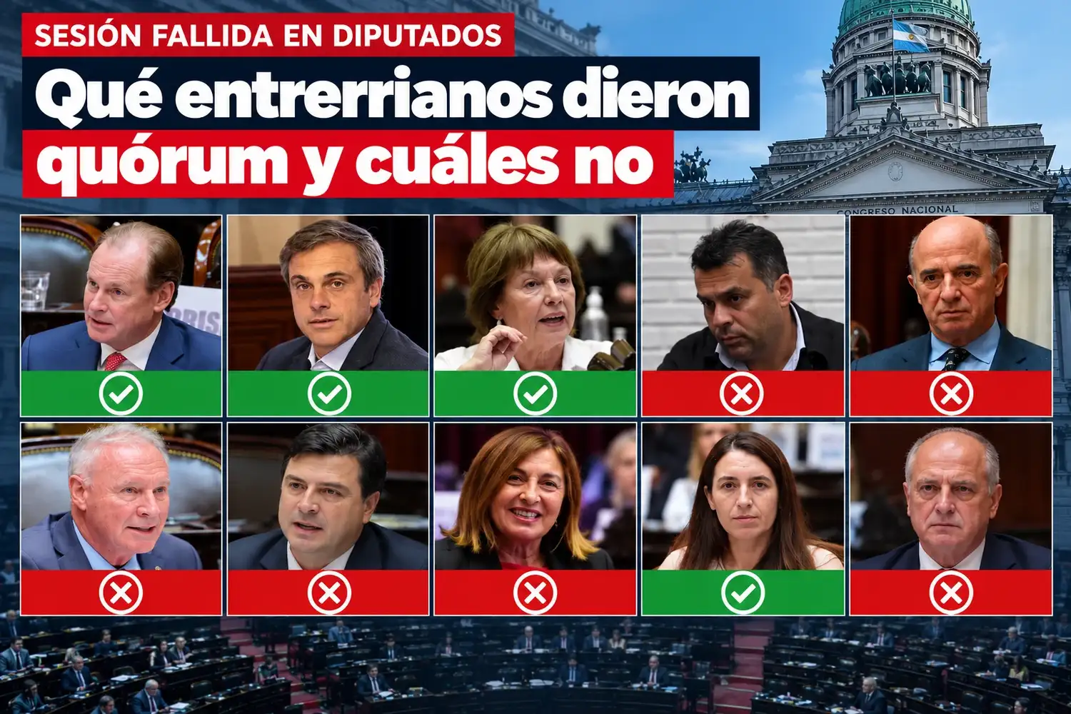 Fracasó la sesión en Diputados por falta de quórum: cinco legisladores entrerrianos no bajaron al recinto