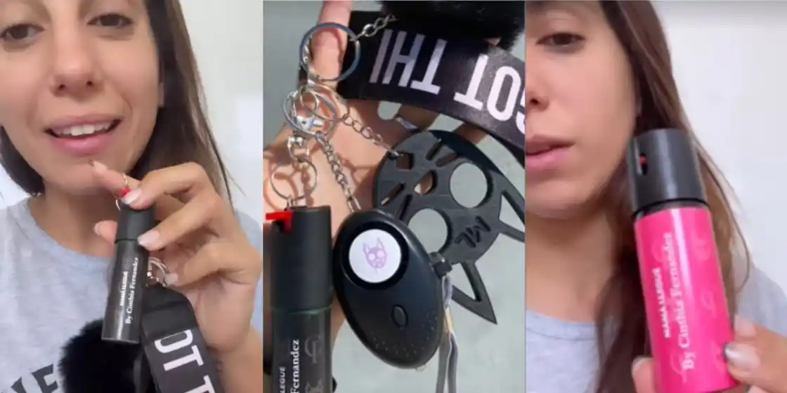 Cinthia Fernández sacó un kit de defensa personal