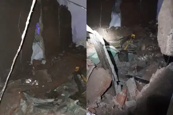 Se desplomó el techo de una casa en zona sur en plena lluvia