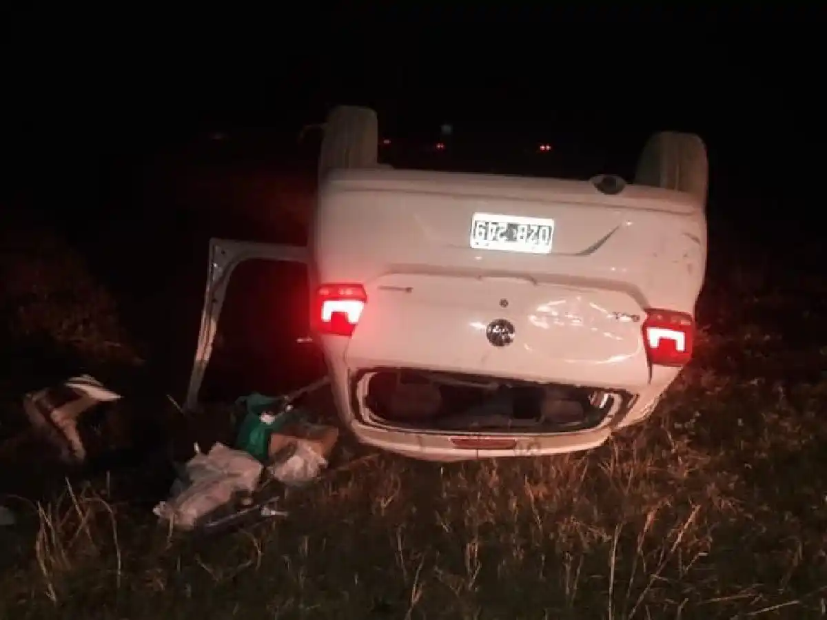 Impactante tumbo en la autovía 19: un puma se cruzó y el conductor perdió el control del rodado.