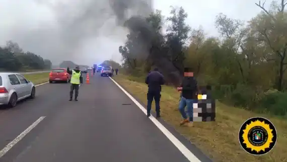Identificaron al conductor que murió calcinado en trágico vuelco en la Ruta 12