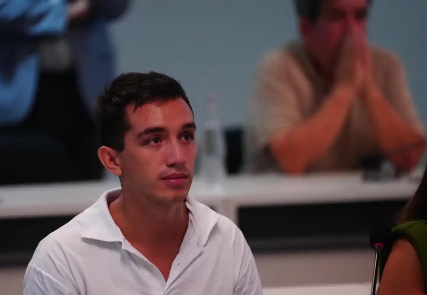 Néstor Soto en el juicio en su contra por el femicidio de Catalina Gutiérrez (Foto: El Doce)