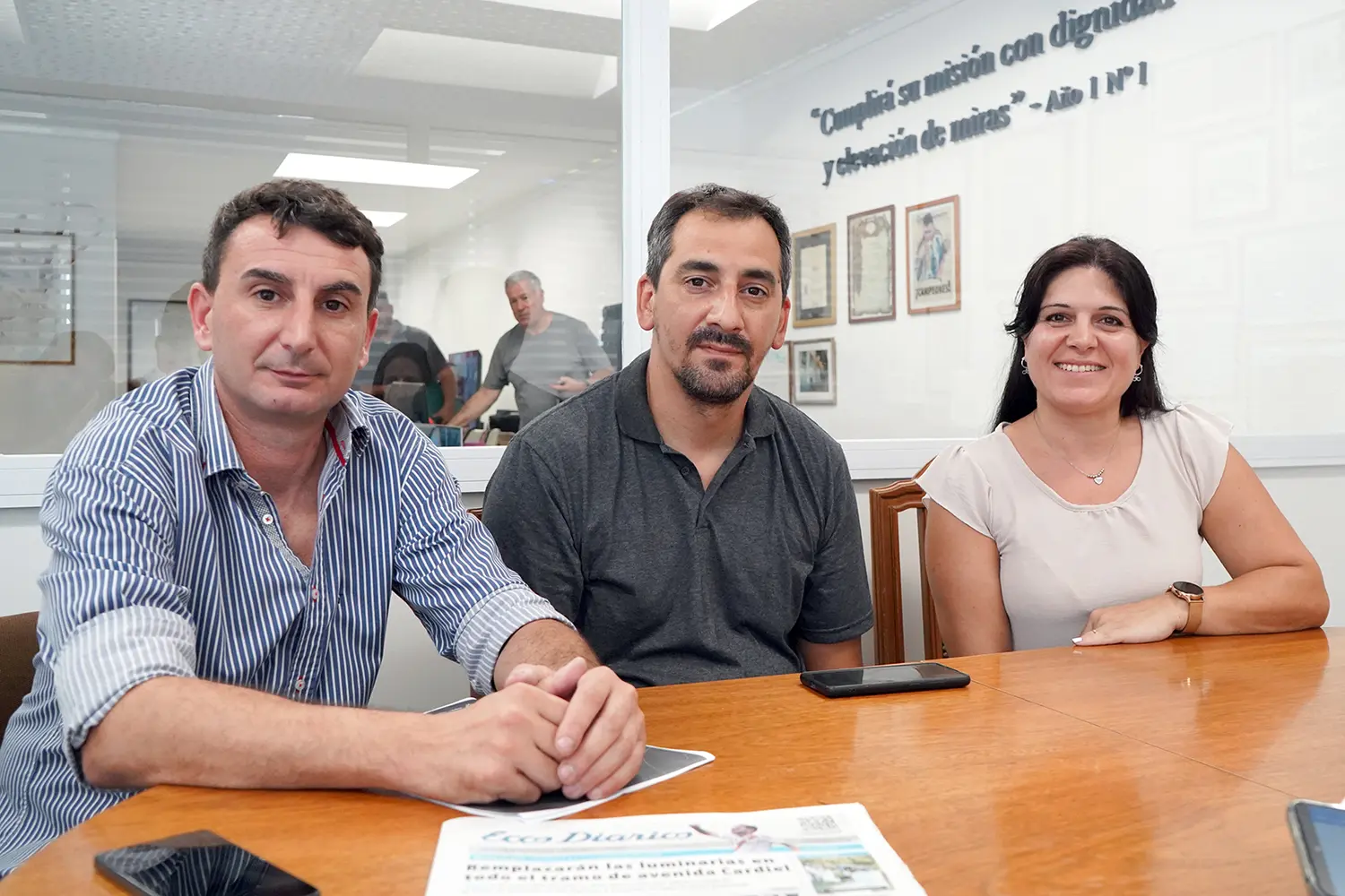 En Ecos Diarios. Mariano Valiante, Juan Pablo Ledesma y Verónica Bibbó