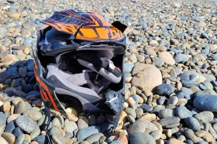 El casco hallado, correspondiente a Barría