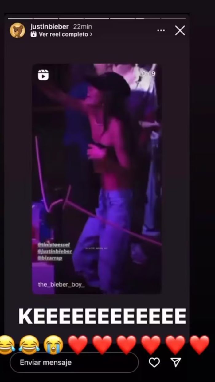 El reel original del video etiquetaba a Justin Bieber, Tini Stoessel y Bizarrap, generando furor en redes