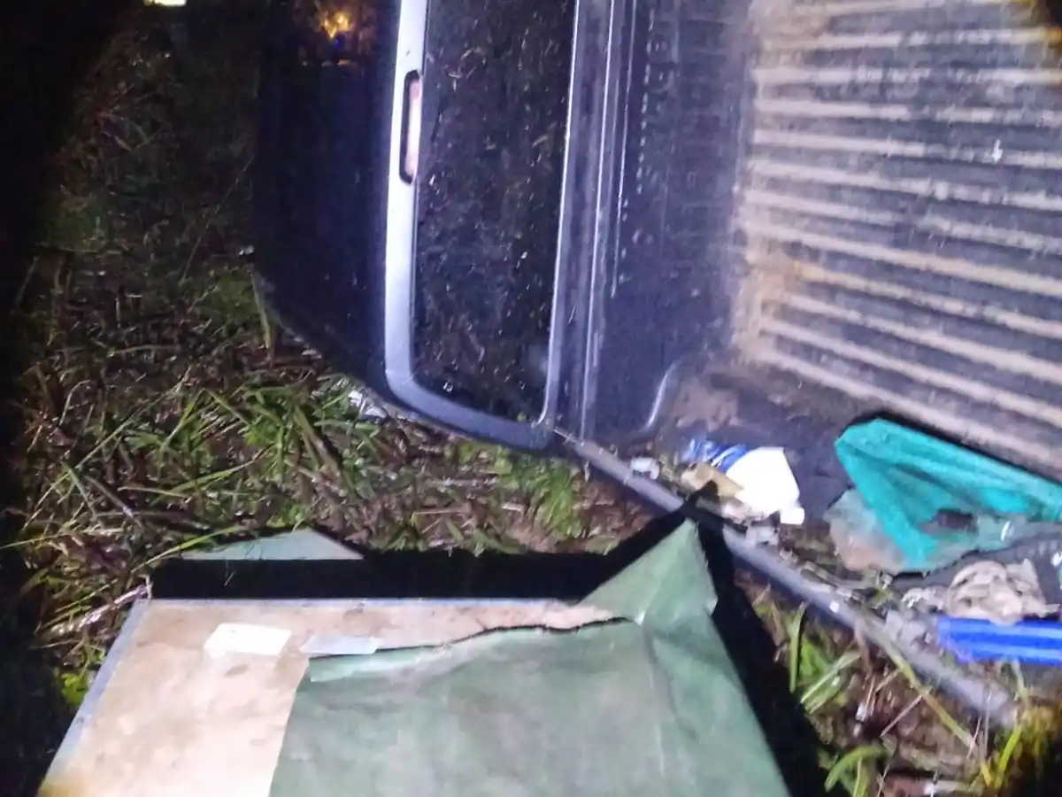 La camioneta involucrada en el fatal accidente.