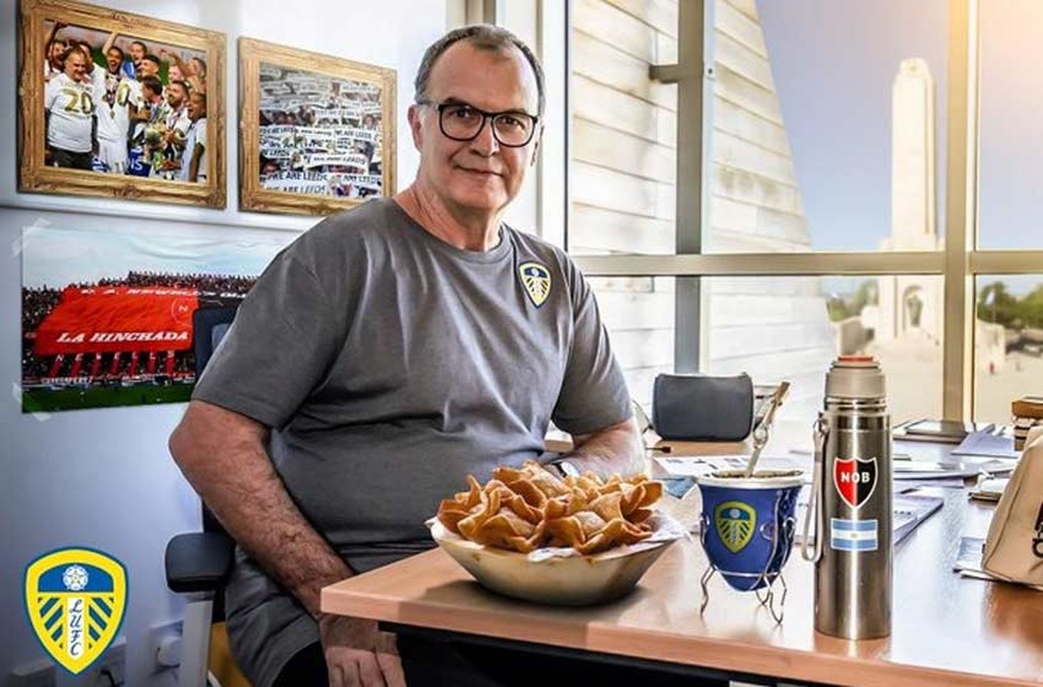 Mates, pastelitos y el amor por Newells: el saludo del Leeds de Bielsa por el Día de la Tradición