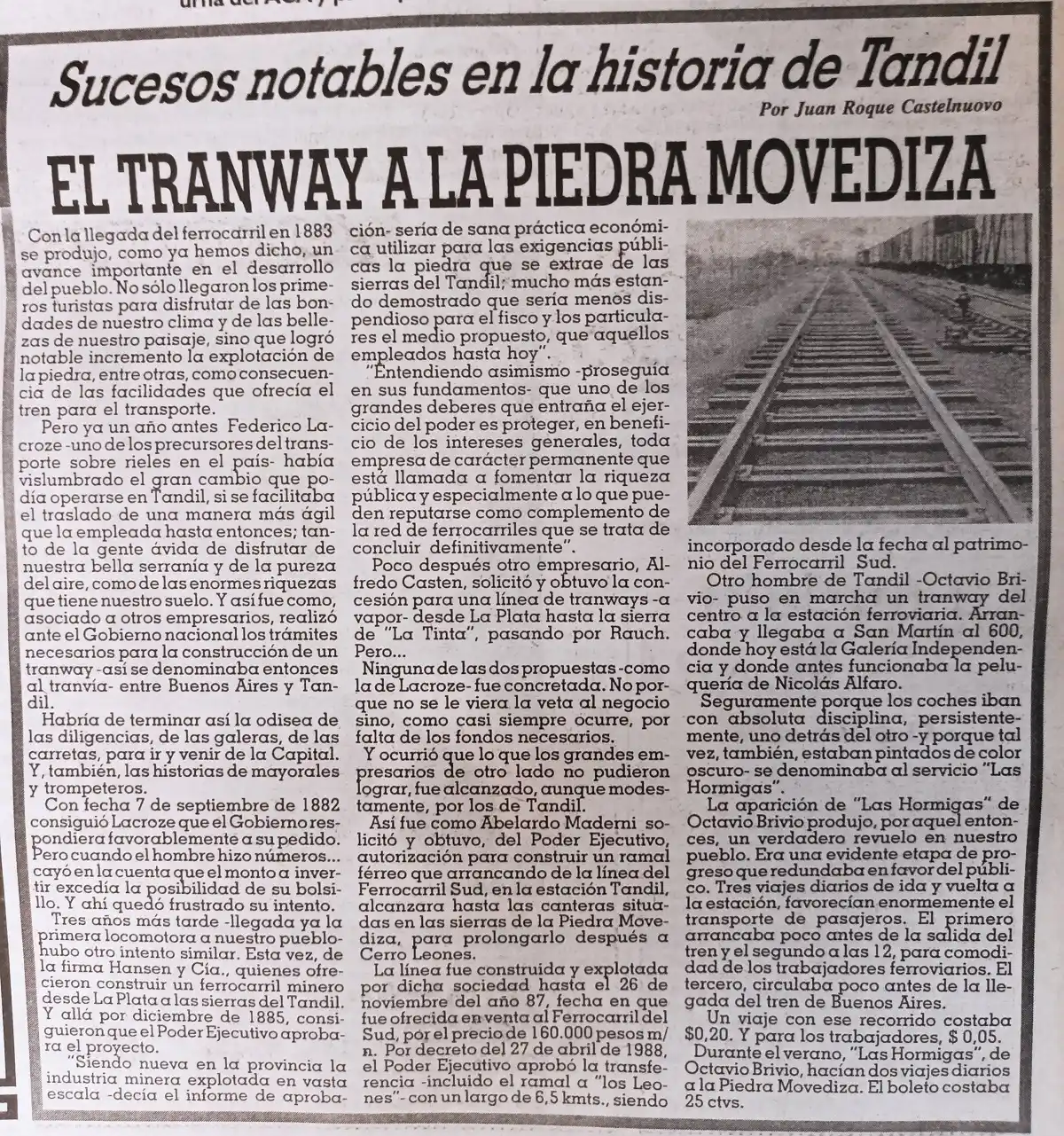 El tranway a la Piedra Movediza