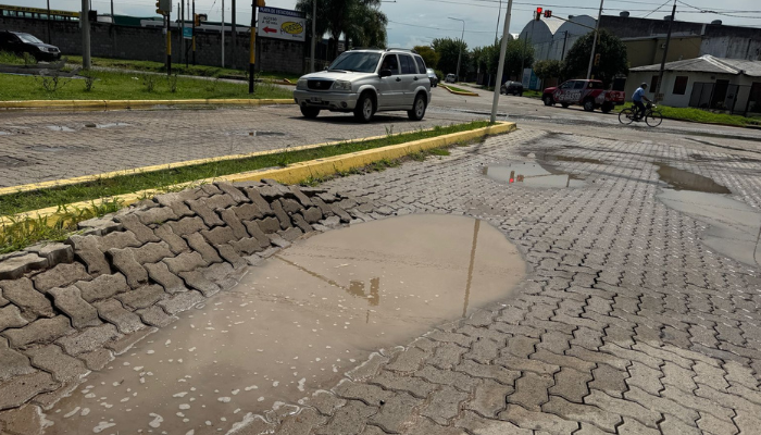 Nueva Terminal de Ómnibus inundada.