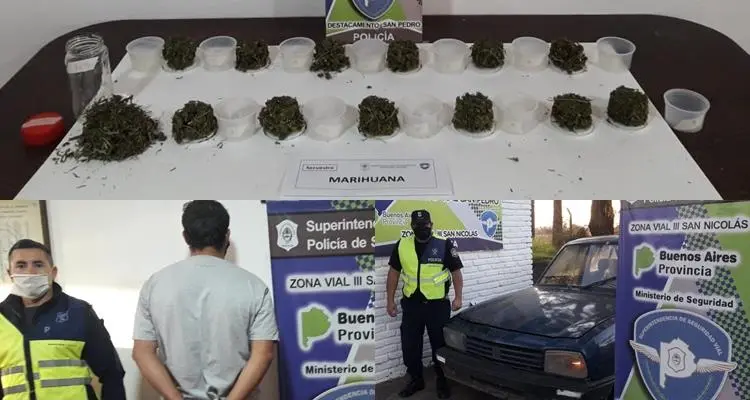 Ruta 9: Detuvieron a un automovilista que llevaba marihuana y violó la cuarentena