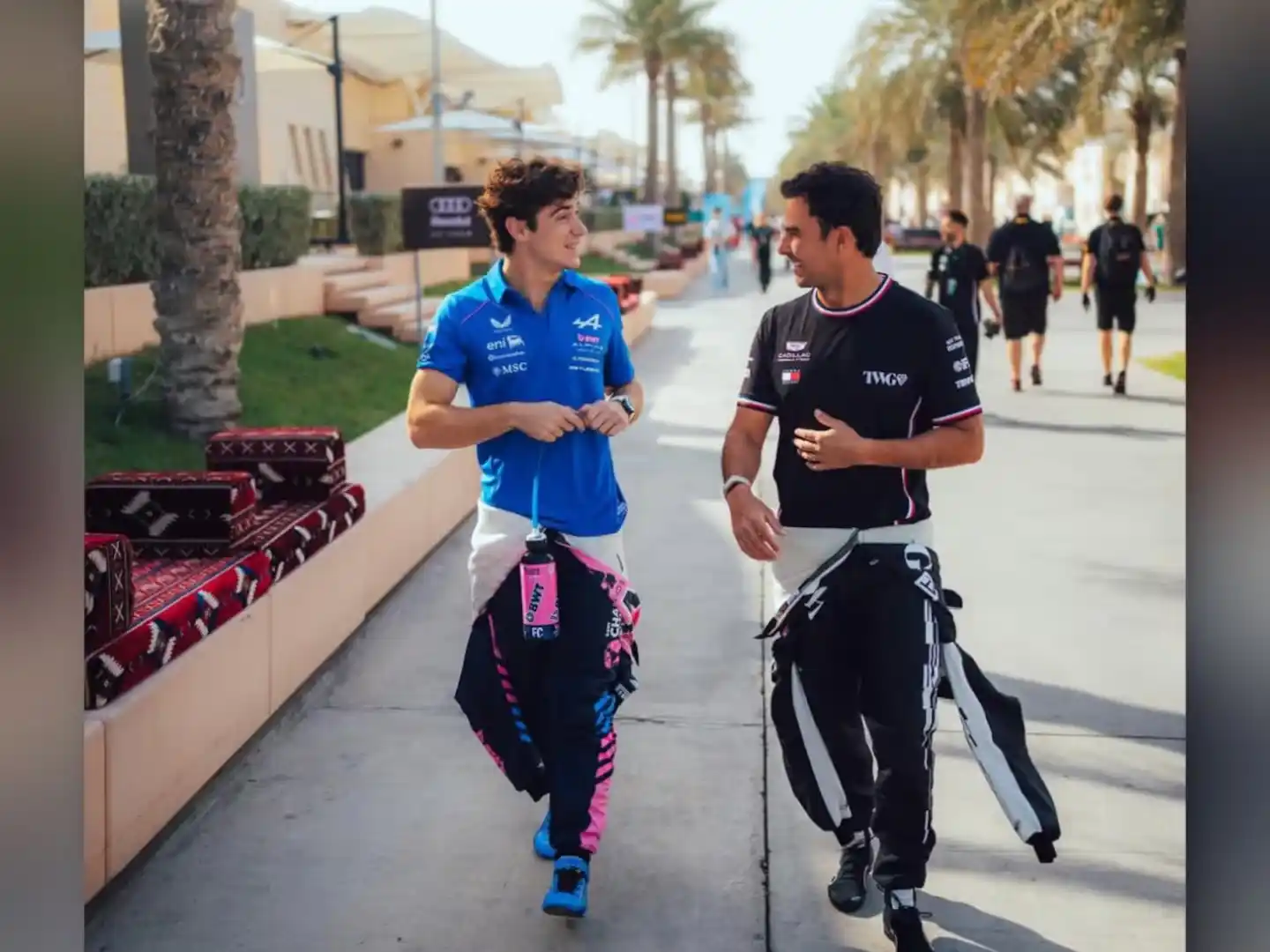 Franco junto a "Checo" Pérez