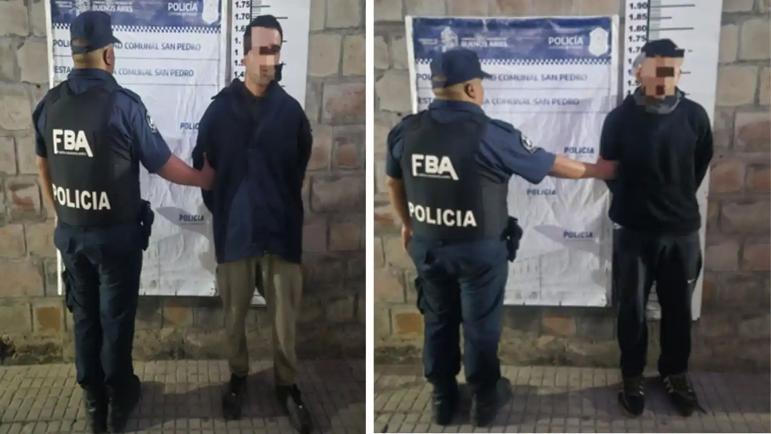 Los sujetos detenidos en Río Tala. Robaron una moto y agredieron a una mujer, víctima del hecho.