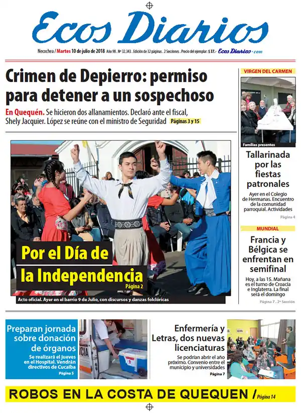Tapa del 10 de julio de 2018