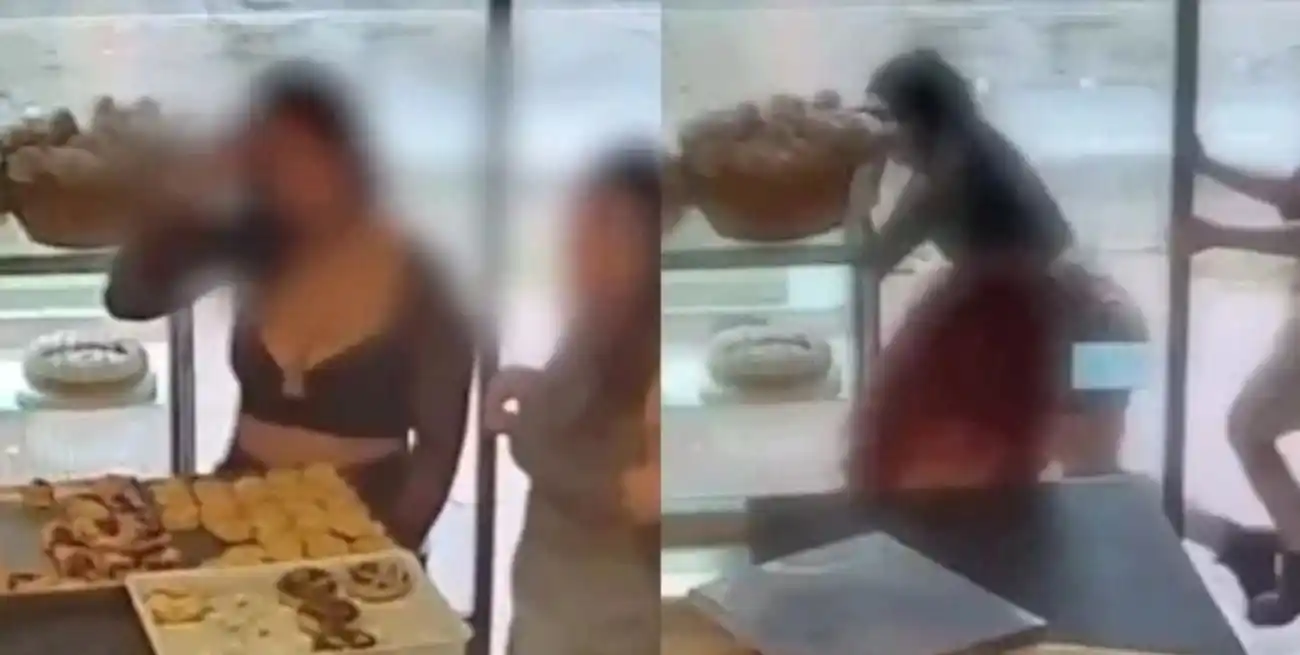 VIDEO | Volvían de bailar, quisieron robar una panadería y la empleada las ahuyentó con un cuchillo