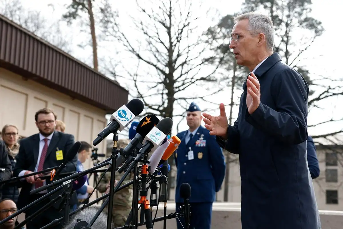 El secretario general de la OTAN, Jens Stoltenberg, en Ramstein, Alemania.