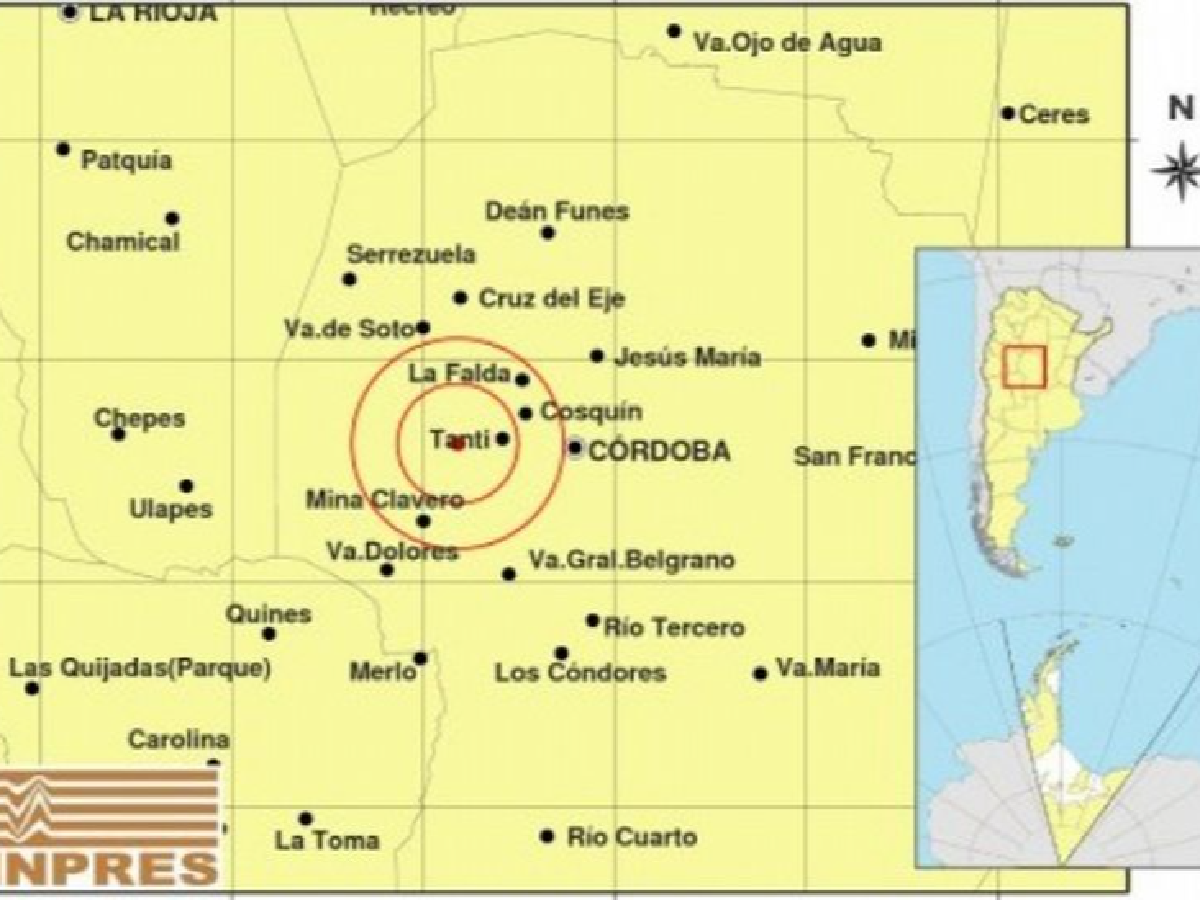 Un temblor de 3.3 grados sacudió a la siesta cordobesa