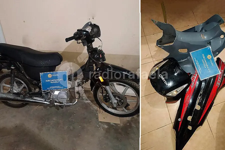 Intentaron “camuflar” una moto robada sacándole todos los plásticos: no les funcionó
