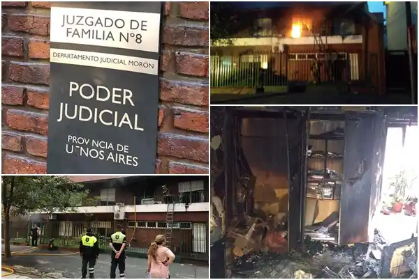 Incendio y destrucción en el juzgado de familia N°8 de Morón