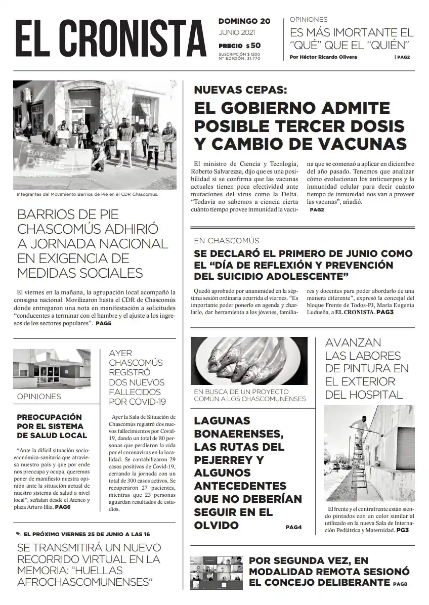 Tapa 20 de Junio 2021