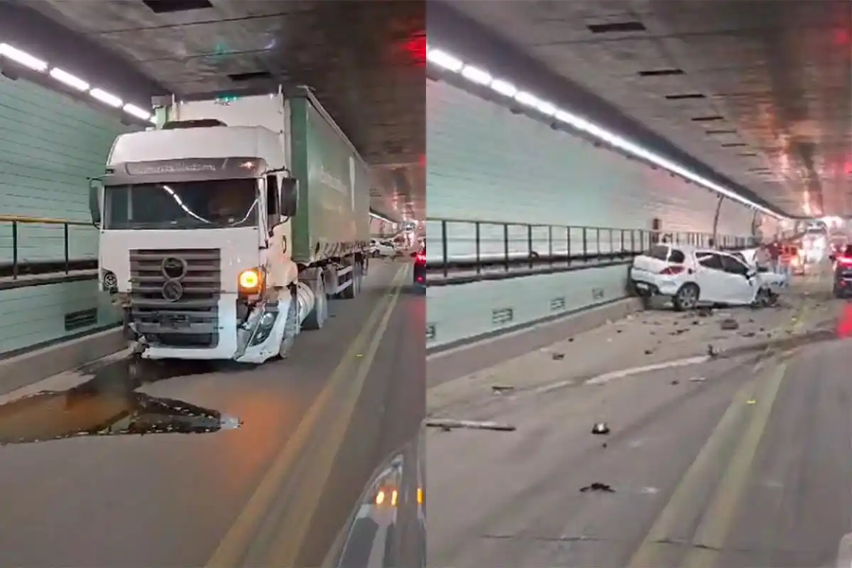 Choque en el Túnel Subfluvial: una conductora descompensada provocó el accidente
