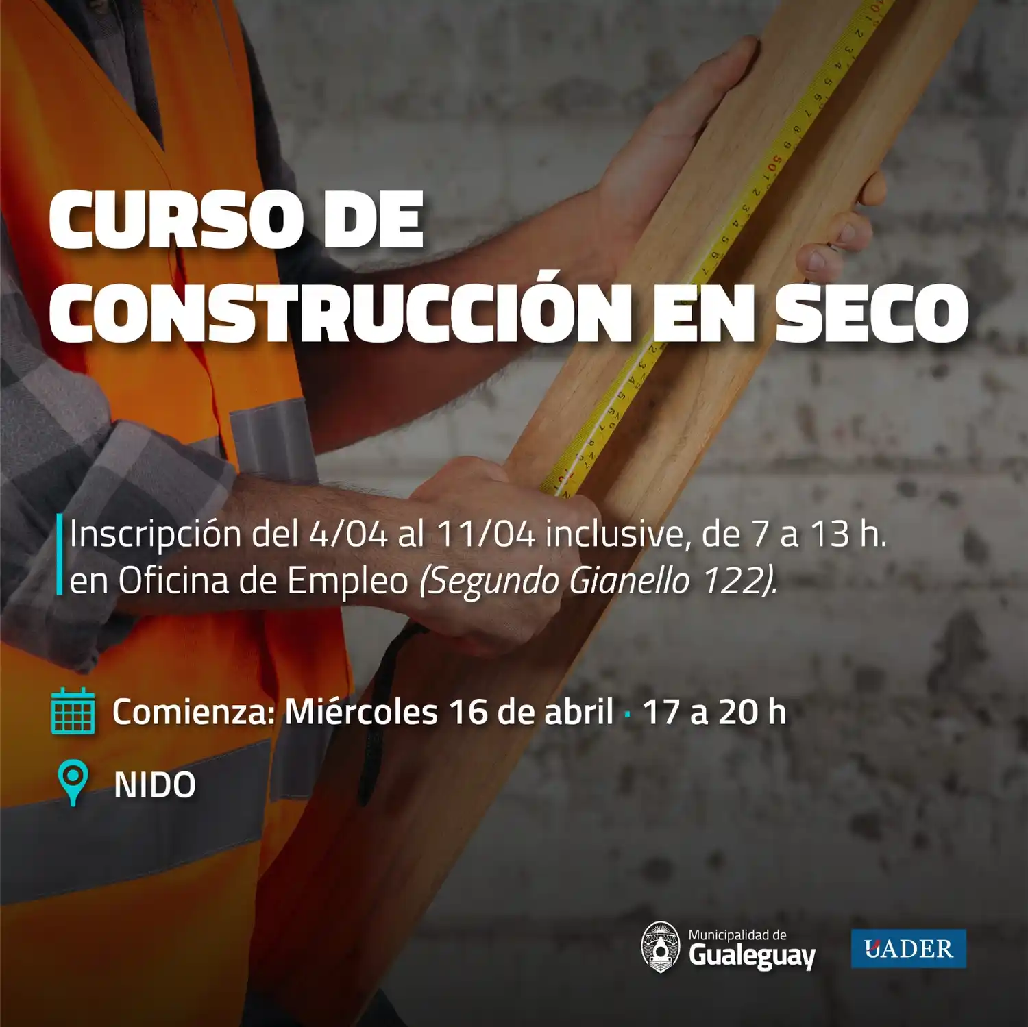Abren las inscripciones para cursos gratuitos de Electricidad y Construcción en Seco con certificación universitaria